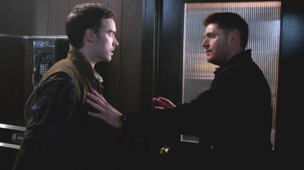 Dean stops Jake from going after Crowley. Dean stops Jake from going after Crowley.